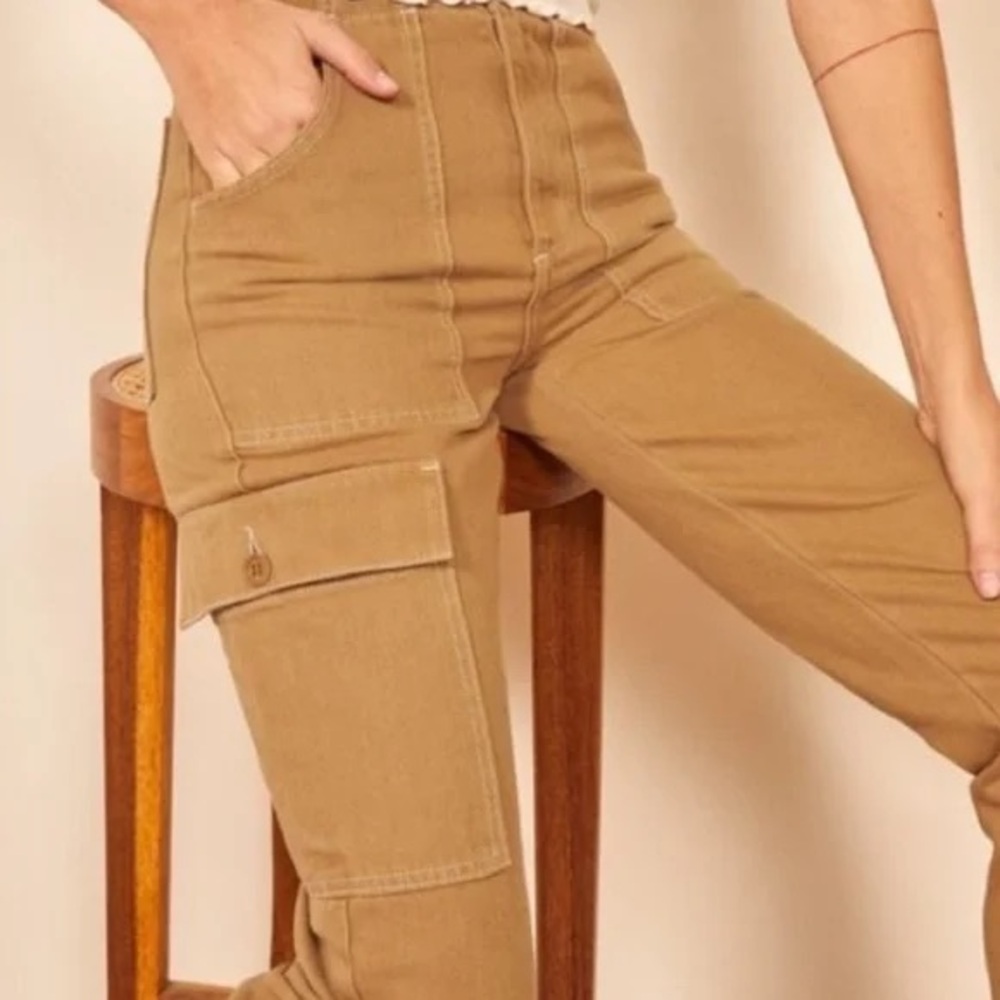 Reformation Gia Cargo Pant in Desert